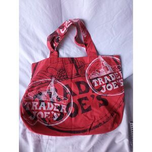 Vintage Retro Trader Joe's Wind and Cheese Red Tote Bag Excellent Condition